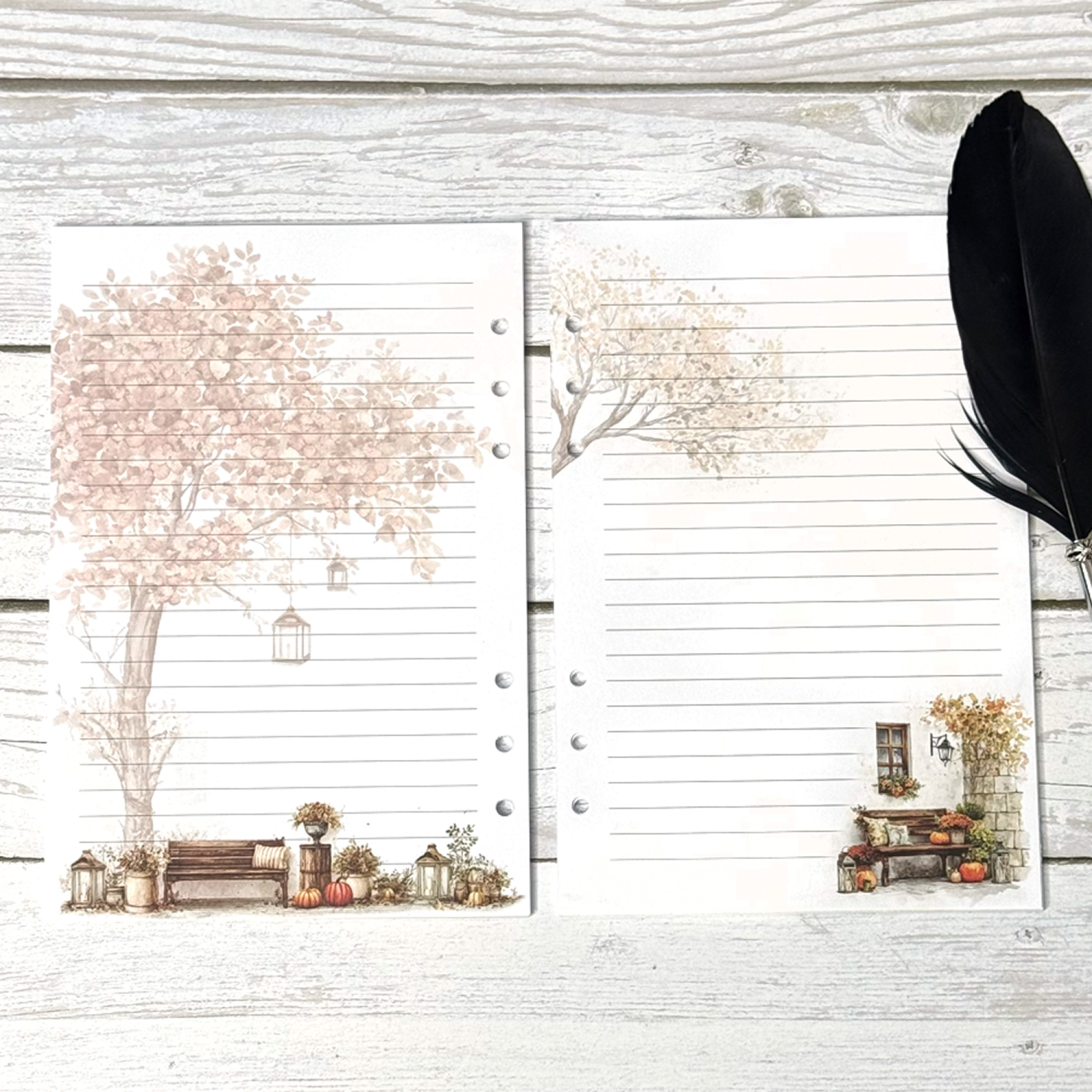 Сменный блок на 6 колец без линовки с рисунком  Сменный блок на 6 колец без линовки с рисунком