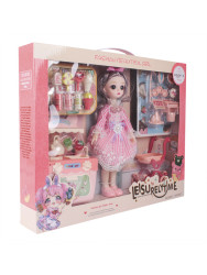 Кукла на шарнирах 28 см с аксессуарами и посудкой- фото5