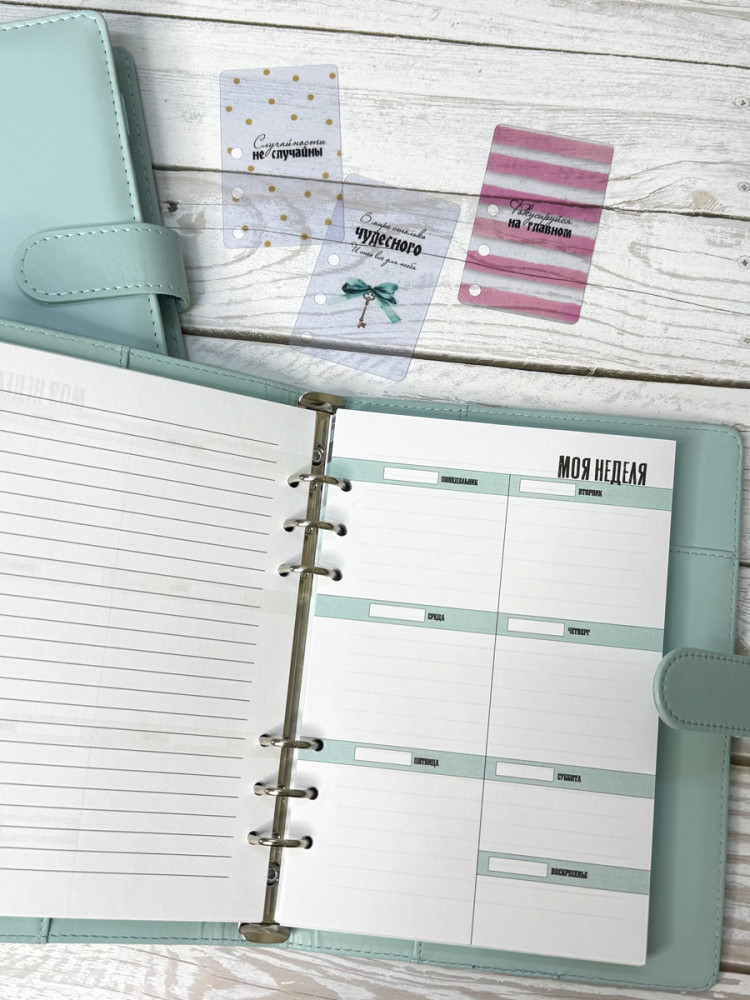Ежедневник недатированный Планирование недели А5 (обложка нежно-голубая)- фото4