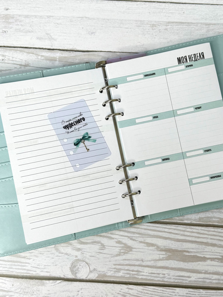Ежедневник недатированный Планирование недели А5 (обложка нежно-голубая)- фото6