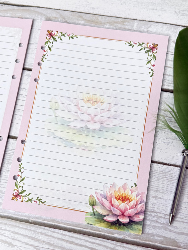 Сменный блок на 6 колец в линейку с рисунком 