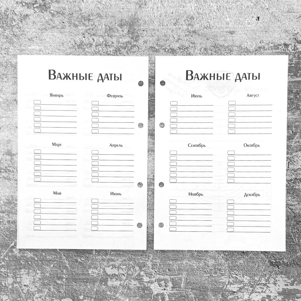Сменный блок на 4 кольца даты, пароли, списки, А5, 6 листов- фото3